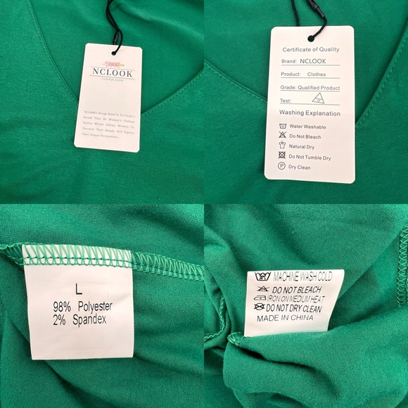 NWT Casual Dress Sweet Cute V Neck Mini Dress with Pocket Skin Friendly Fabric L - Picture 17 of 17